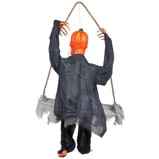 30" Animated Swinging Pumpkin Man Halloween Decoration